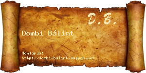 Dombi Bálint névjegykártya