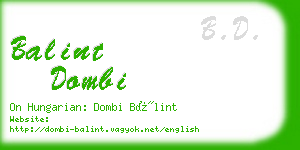 balint dombi business card